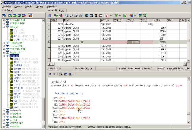 MRP - Databázový manažer