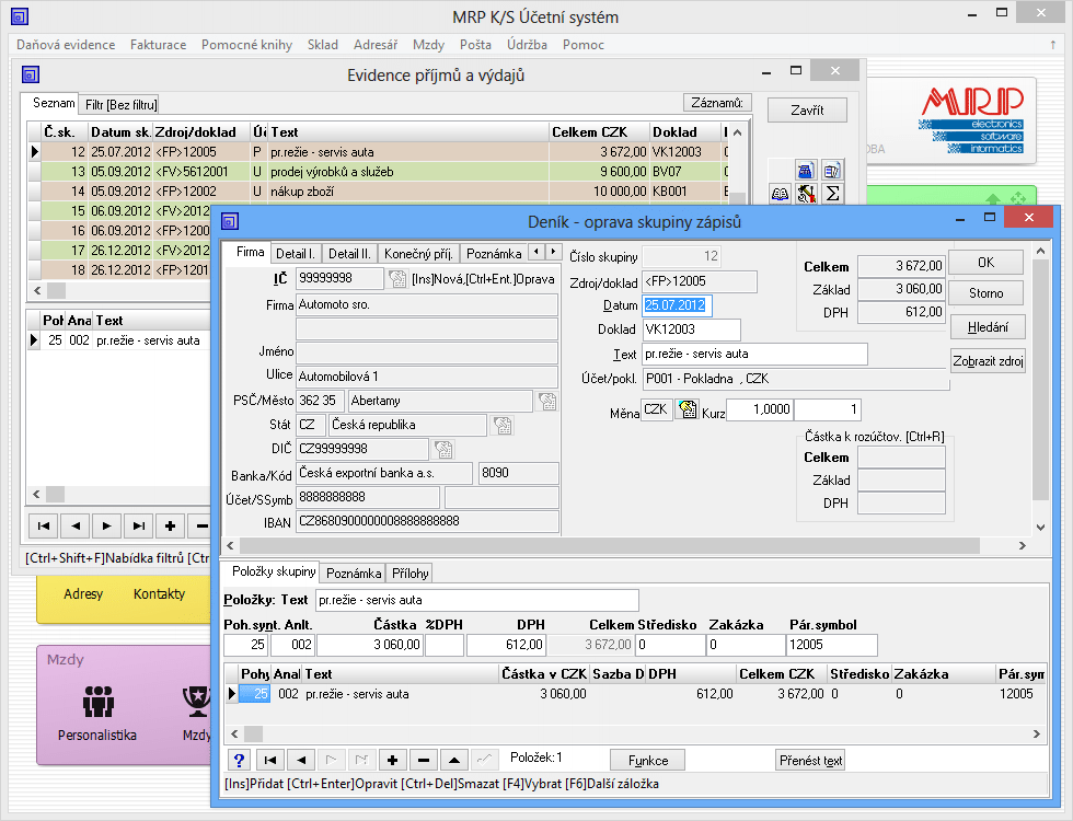 Daňová evidence + faktury