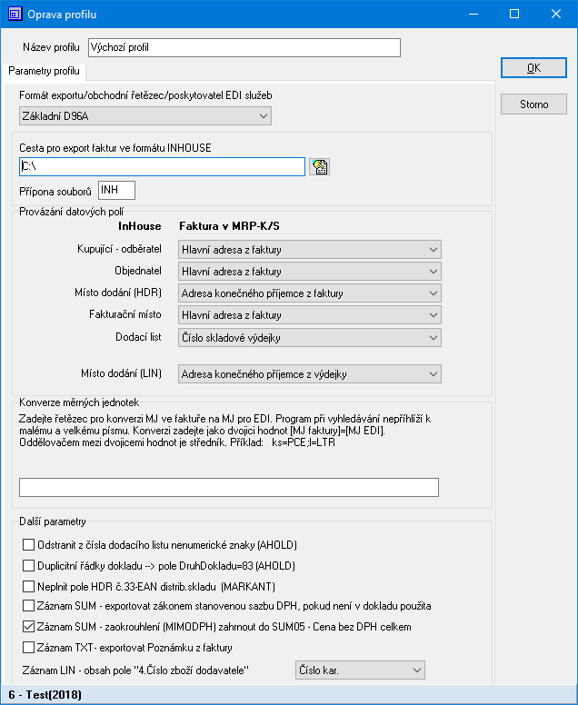 Komunikační modul EDI/Inhouse