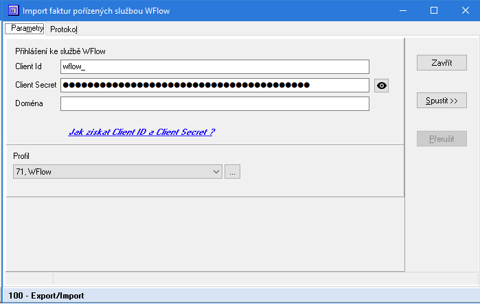 Komun. modul pro Import faktur přijatých ze systému WFLOW