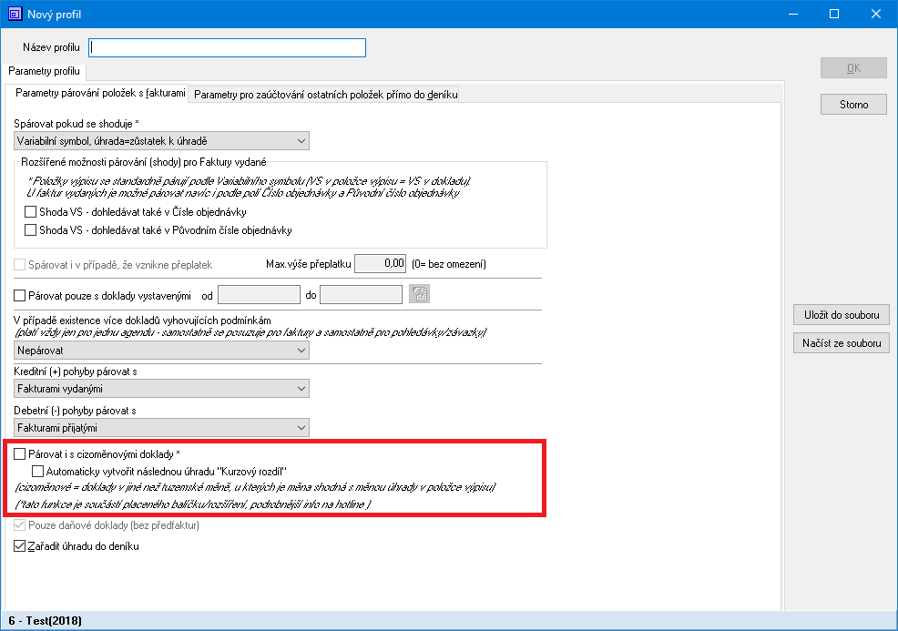 Bankovní výpisy - PROFI automatické párování